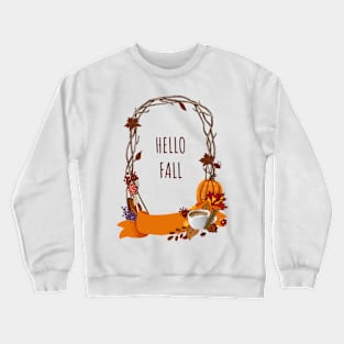 Hello Fall Wreath Digital Painting Illustration Crewneck Sweatshirt